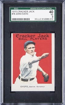 1915 Cracker Jack #18 John Evers – SGC VG 3